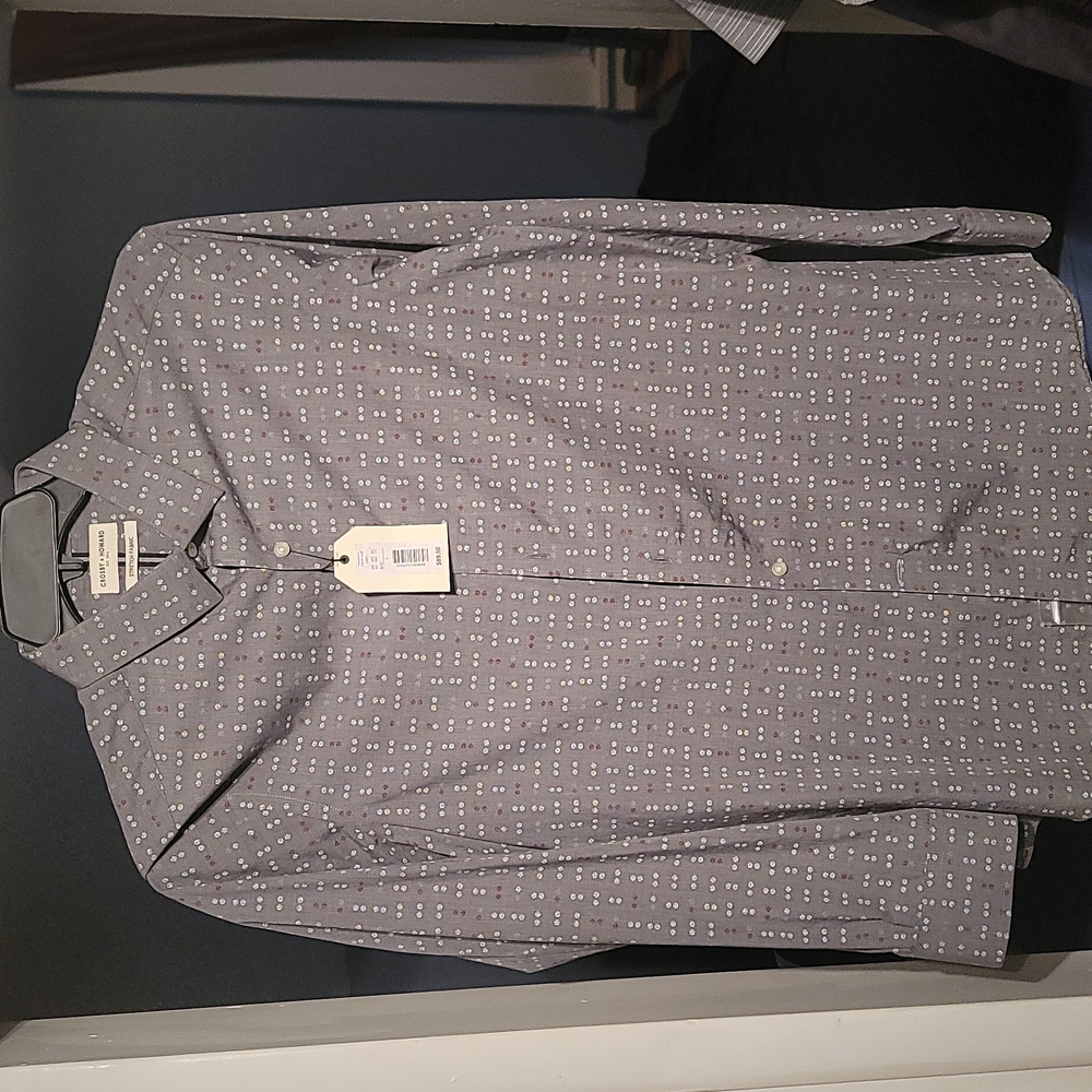 ⭐️⭐️CROSBY & HOWARD mens Large stretch dress shirt.